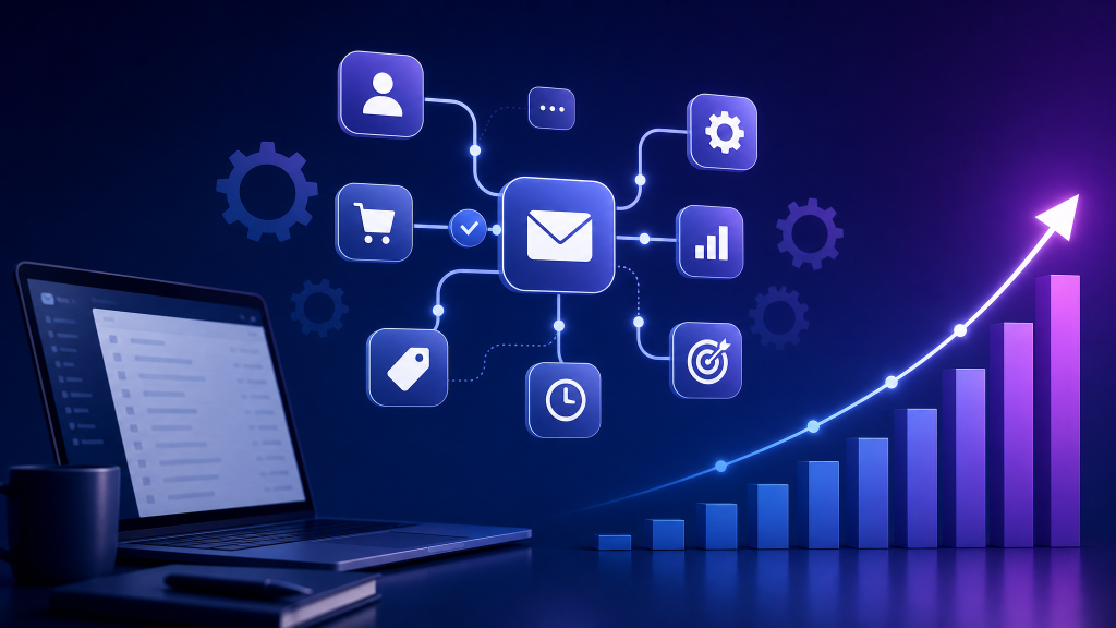 email automation workflows templates illustration